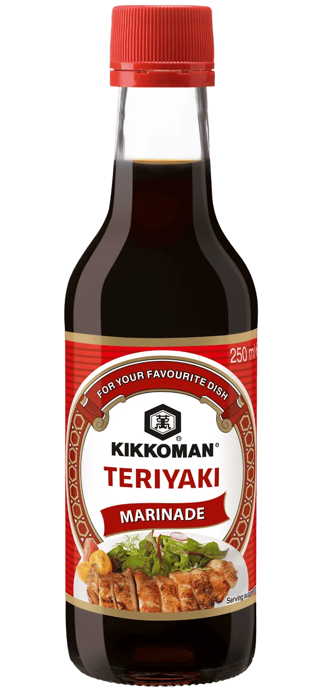 [Translate to Rumänisch:] Kikkoman Teriyaki Marinade 250 ml bottle